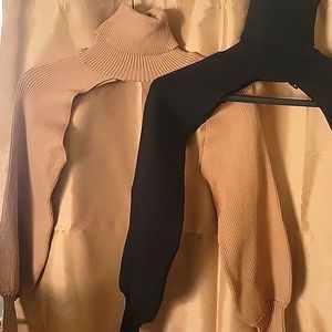 Turtle neck shrug sweater